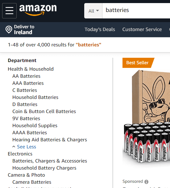 Amazon polyhierarchical taxonomy