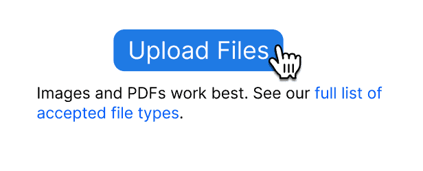 Short helper copy moves the user in the right direction. Adding a hyperlink to a detailed list helps avoid a long string of file extensions on the page.