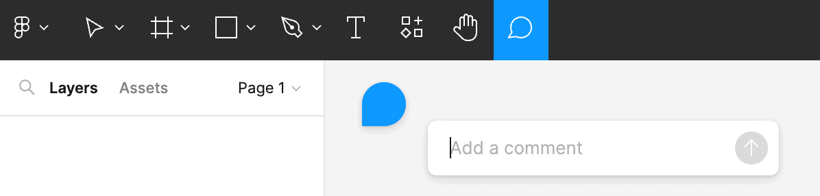 Figma’s add a comment feature