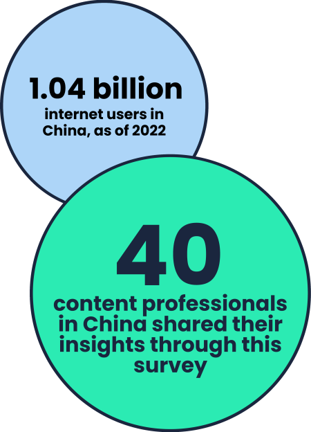 1.04 billion users in China have access to the internet. 40 content professionals shared their insights for this survey.